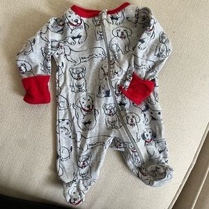 Dog lovers newborn zipper footie pajamas